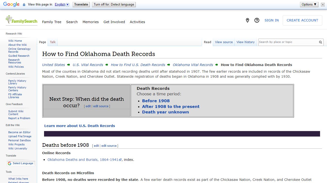 How to Find Oklahoma Death Records • FamilySearch